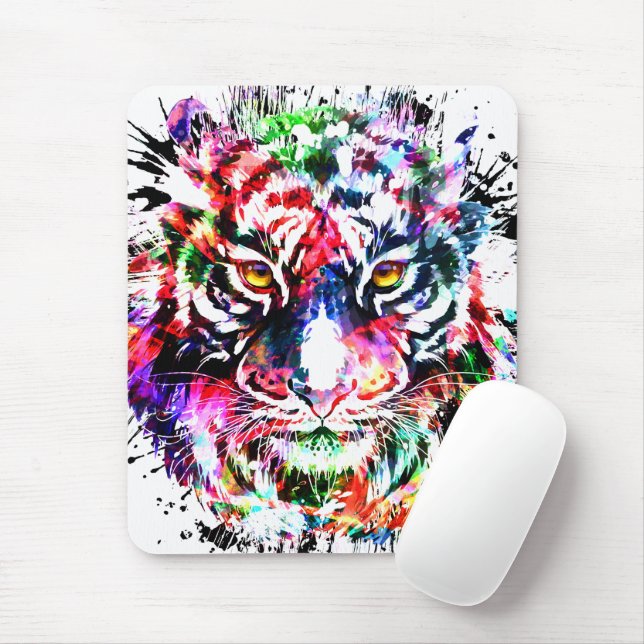 Tiger Mousepad | Colorful Tiger Mouse Pad (With Mouse)