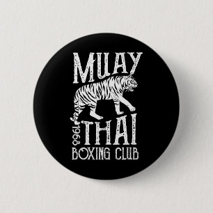 Tiger Muay Thai Kickboxing Club Mma Training Gift Button