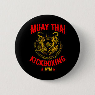 Tiger Muay Thai Kickboxing Gym Mma Training Gift Button