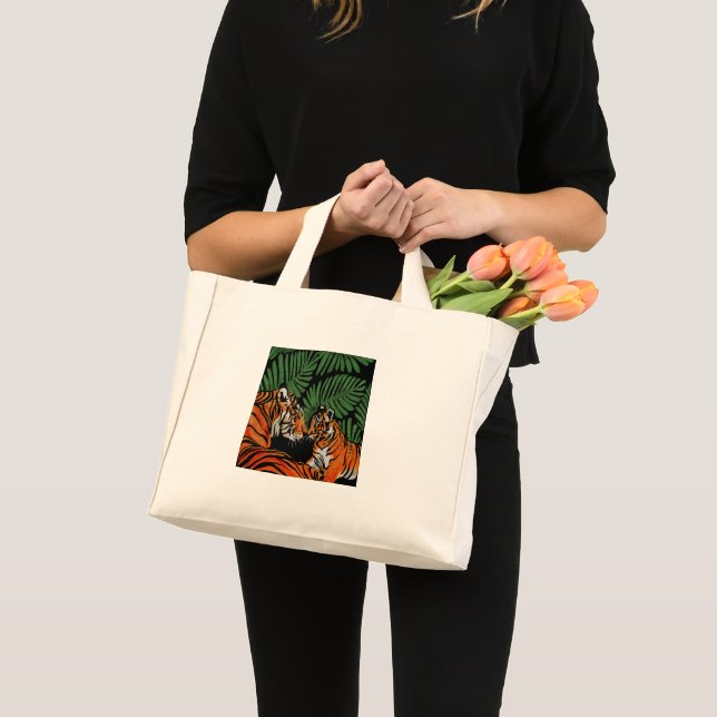 tiger mum and cub mini tote bag (Front (Product))