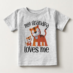 Tiger 🦁 My Grandpa Loves Me Baby T-Shirt