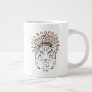 Tiger Native American Indian Chief Giant Coffee Mug