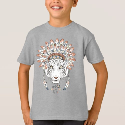 Tiger Native American Indian Chief T_Shirt