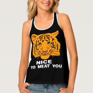 Tiger Nice To Meat You Dark Tank Top