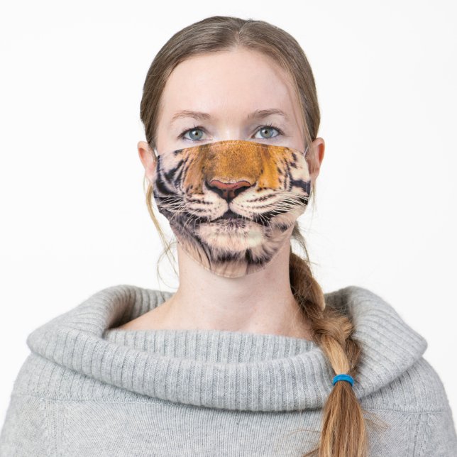 Tiger Nose and Mouth Adult Cloth Face Mask (Worn)