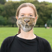 Tiger Nose and Mouth Smile Adult Cloth Face Mask (Outside)