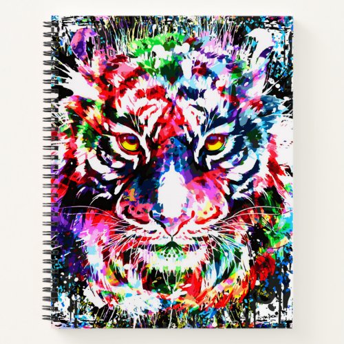Tiger Notebook _ Colorful Tiger Artwork _ Wildlife