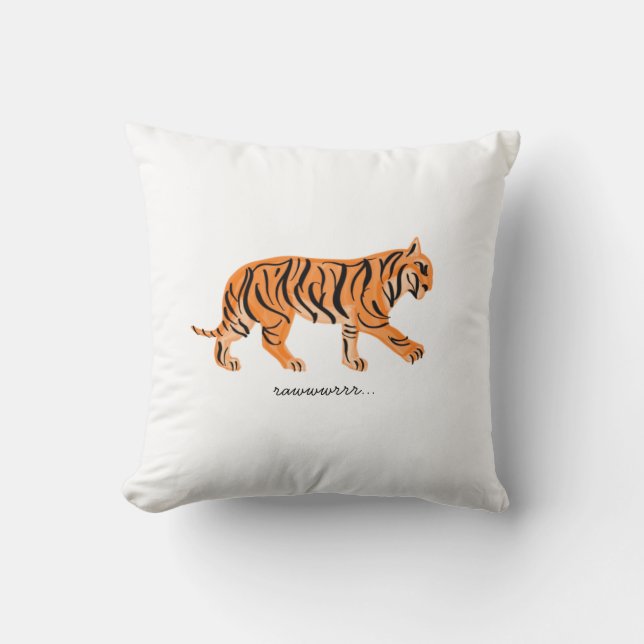 Tiger Notecard Throw Pillow (Front)
