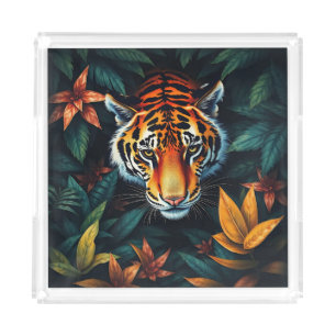 “Tiger of Mine” – Colourful Tiger Portrait Acrylic Tray
