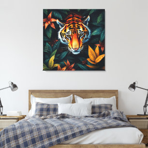 “Tiger of Mine” – Colourful Tiger Portrait Canvas Print