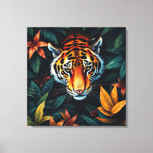 “Tiger of Mine” – Colourful Tiger Portrait Canvas Print