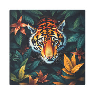 “Tiger of Mine” – Colourful Tiger Portrait Metal Print