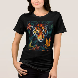 “Tiger of Mine” – Colourful Tiger Portrait Tri-Blend Shirt