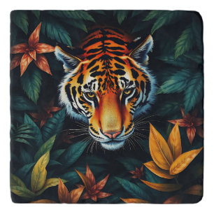 “Tiger of Mine” – Colourful Tiger Portrait Trivet