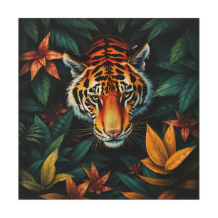 “Tiger of Mine” – Colourful Tiger Portrait Wood Wall Art