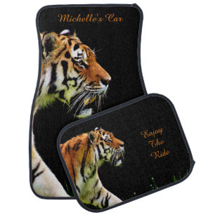 Tiger on Black *personalize* Car Floor Mat
