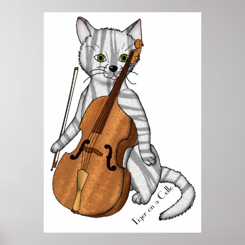 Tiger on the Cello Poster