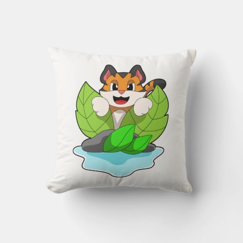 Tiger on the Hunt Throw Pillow