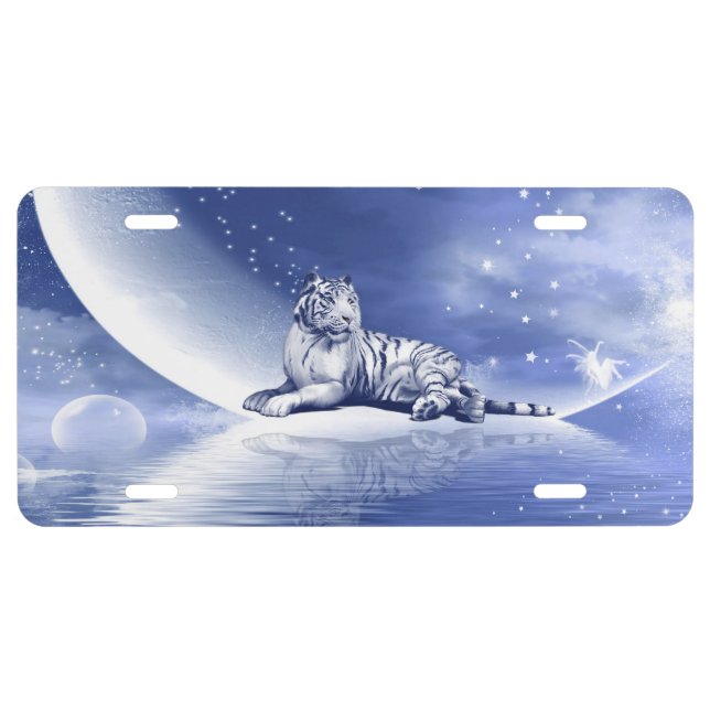 Tiger on the moon license plate (Front)