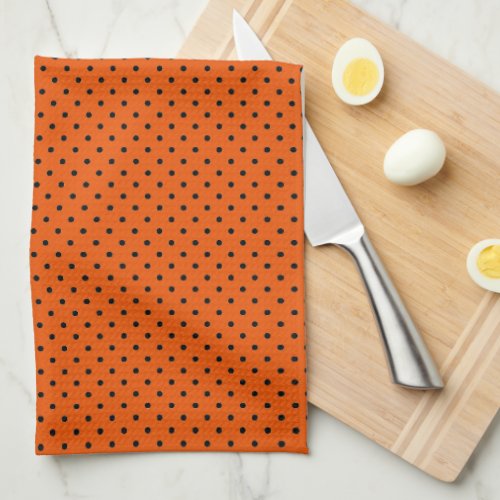 Tiger Orange and Black Dots  Kitchen Towel