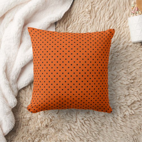 Tiger Orange and Black Dots  Throw Pillow