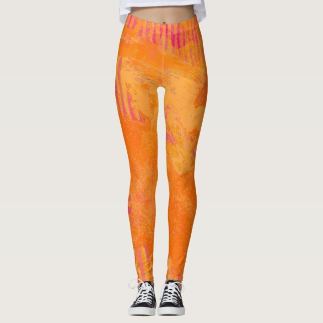 Tiger Orange  Leggings (Front)