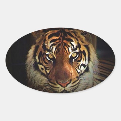 Tiger Oval Sticker