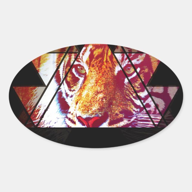 Tiger Oval Sticker (Front)