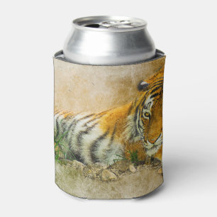 Tiger painting can cooler