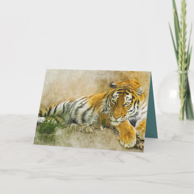 Tiger painting card (Front)