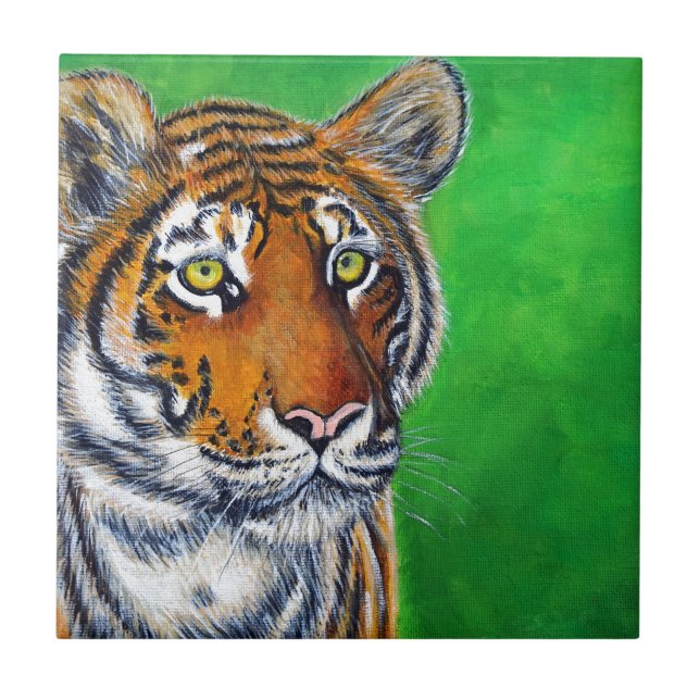 Tiger Painting Ceramic Tile (Front)