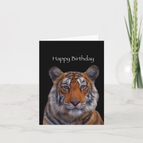 Tiger Painting Happy Birthday Card