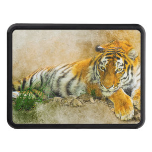 Tiger painting hitch cover