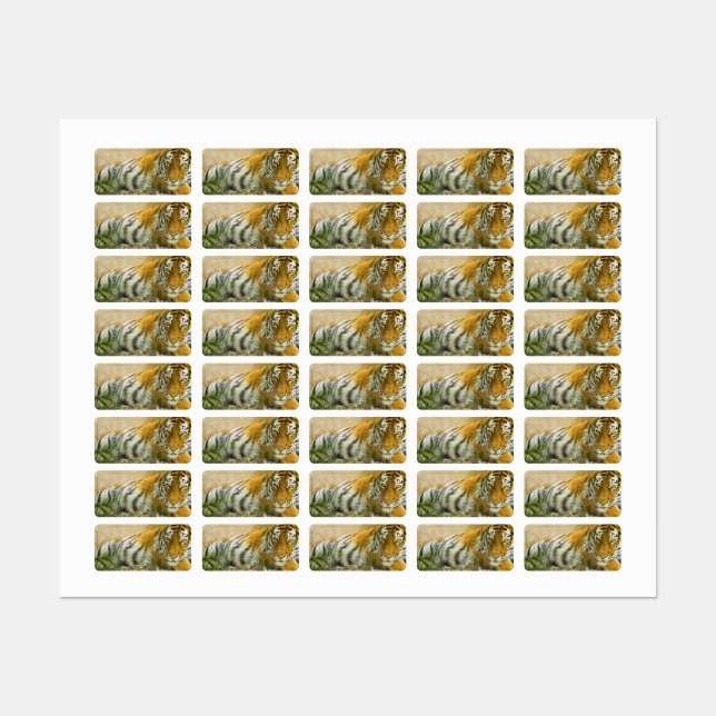 Tiger painting labels (Sheet)