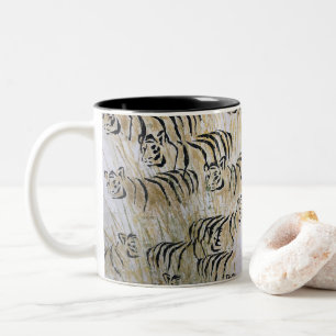Tiger Painting Pattern Art Two-Tone Coffee Mug