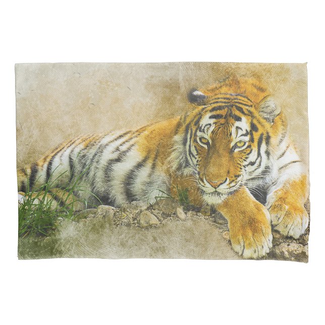 Tiger painting pillow case (Front)