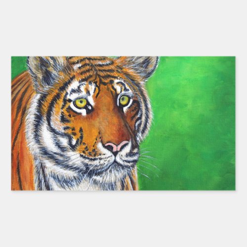 Tiger Painting Rectangular Sticker