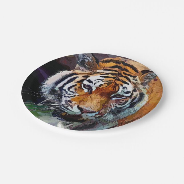 Tiger  paper plates (Angled)