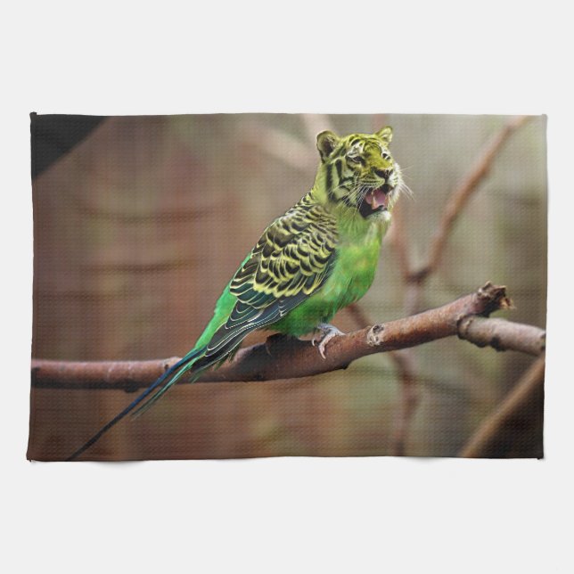 Tiger Parakeet Towel (Horizontal)