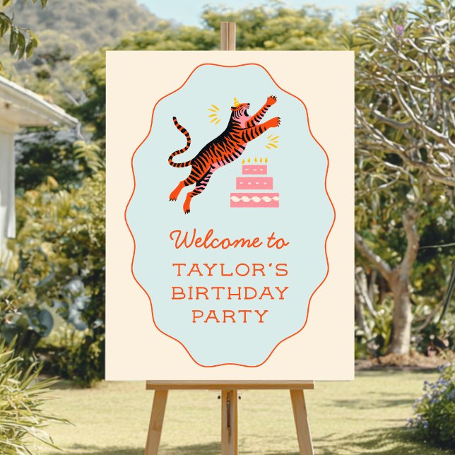 Tiger Party Animals Kids Birthday Welcome Foam Board (Creator Uploaded)
