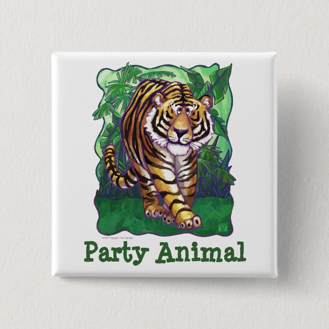 Tiger Party Center Button (Front)