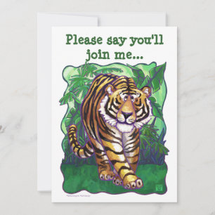 Tiger Party Center Invitation