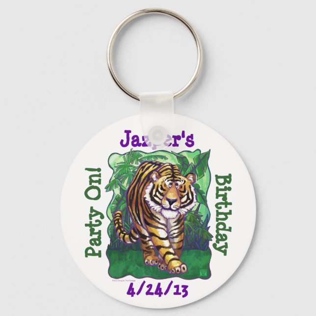 Tiger Party Center Keychain (Front)