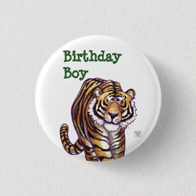 Tiger Party Center Pinback Button (Front)