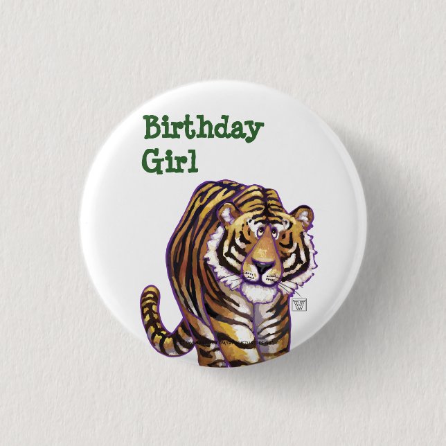 Tiger Party Center Pinback Button (Front)