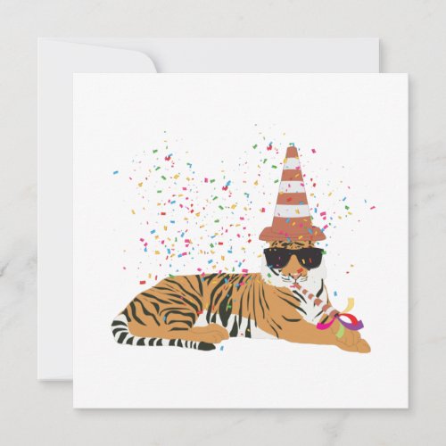 Tiger Partying _ Animals Having a Party Card