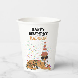 Tiger Partying - Animals Having a Party Paper Cups