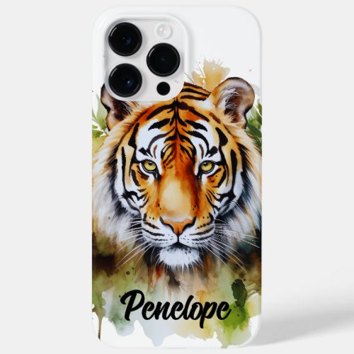 Tiger Pastel Flowers Safari Watercolor Savannah Case_Mate iPhone 14 Pro Max Case