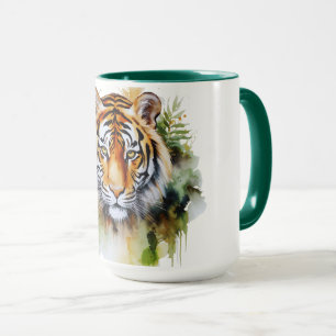 Tiger Pastel Flowers Safari Watercolor Savannah Mug