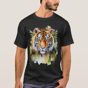 Tiger Pastel Flowers Safari Watercolor Savannah T-Shirt